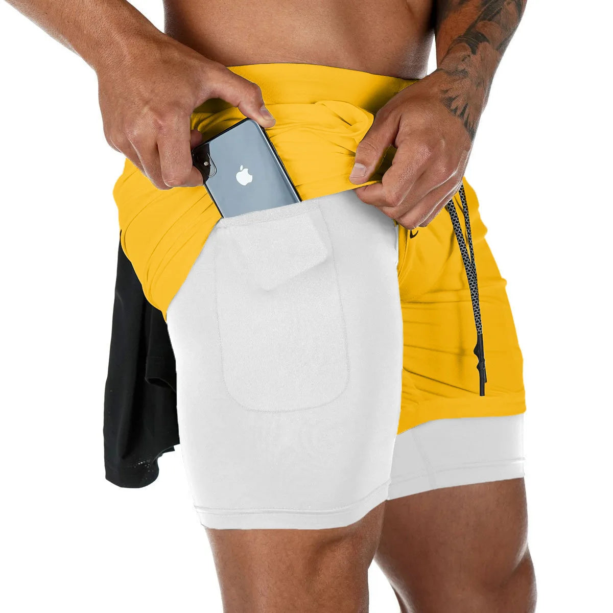Men's Running Shorts Gym Sports Shorts 2 In 1 Quick Dry Workout Training Gym Fitness Jogging Shorts