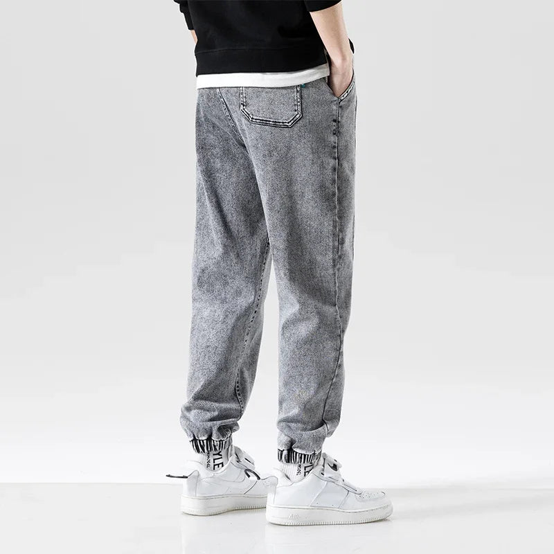 Spring Summer Black Blue Baggy Jeans Men Streetwear Denim Joggers Casual Jean Trousers