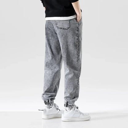 Spring Summer Black Blue Baggy Jeans Men Streetwear Denim Joggers Casual Jean Trousers