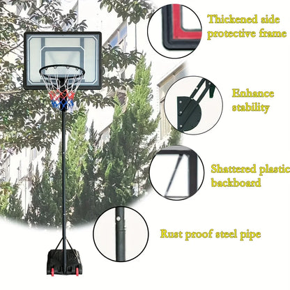 1 Basketball Hoop Outdoor 5.5-9.5 Feet Adjustable Height