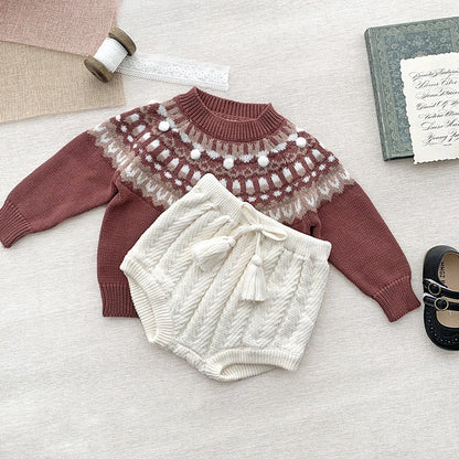 Kids Knitted Shorts Newborn Girls Tassels Shorts Cotton Knitting Design