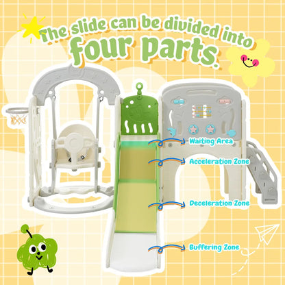11 in 1 Toddler Slide,  for Ages 1-3 with Basketball Hoop, Playset Structure, Arch Tunnel Telescope