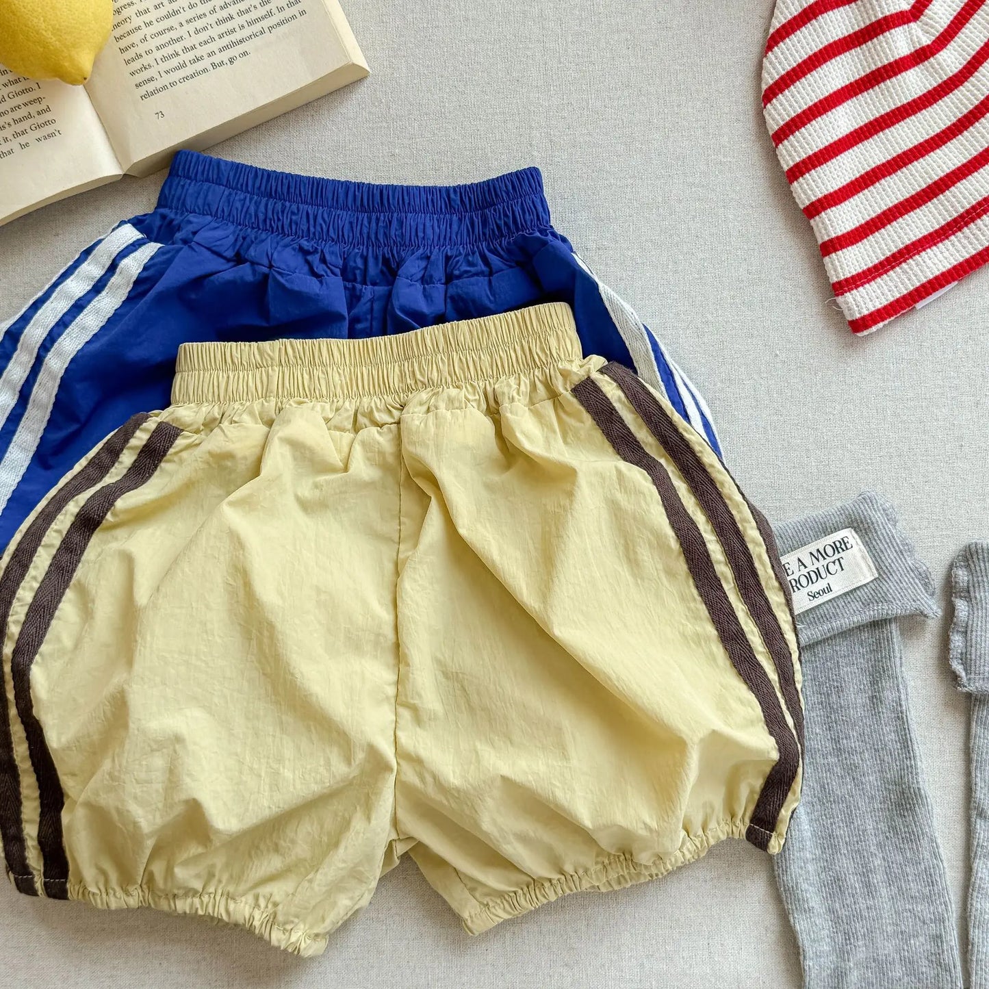 Children Shorts Girls Striped Shorts  Cotton Boys Casual Pants