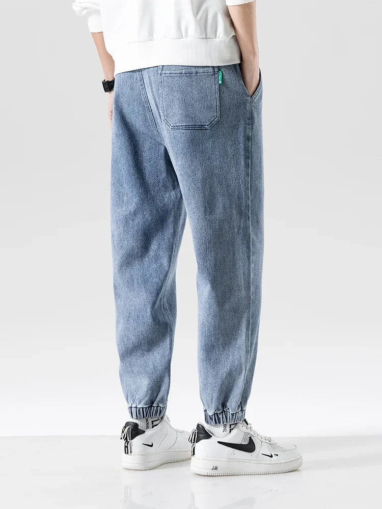 Spring Summer Black Blue Baggy Jeans Men Streetwear Denim Joggers Casual Jean Trousers