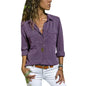 Womens Fashion V Neck Shirts Long Sleeve Tops Pockets Design