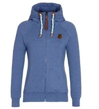 Popular Women's Clothing American Sports Cardigan Side Zipper Hooded Sweatshirt Jacket