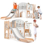 8 in 1 Indoor Kids Slide for Toddler 1-3,Indoor Playground with Slide,Basketball Hoop,Climber,TelescopeTunnel