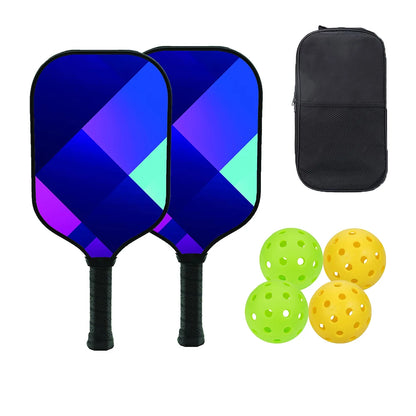 Pickleball Paddle Set Rackets  Lightweight Core 4 Balls Racquet Cover Carrying Bag