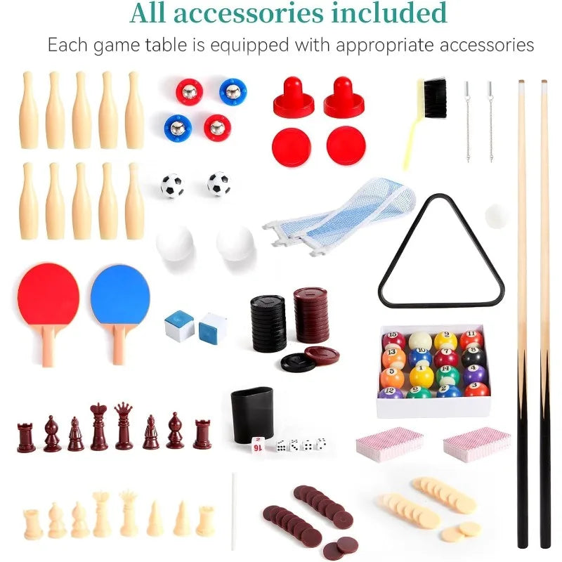 12-in-1 Game Table for Home - Foosball Table, Air Hockey Table, Pool Table & More!  Family fun