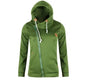 Popular Women's Clothing American Sports Cardigan Side Zipper Hooded Sweatshirt Jacket