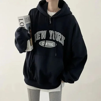 Letter Printed Hooded Sweatshirts Women Oversized Loose fit