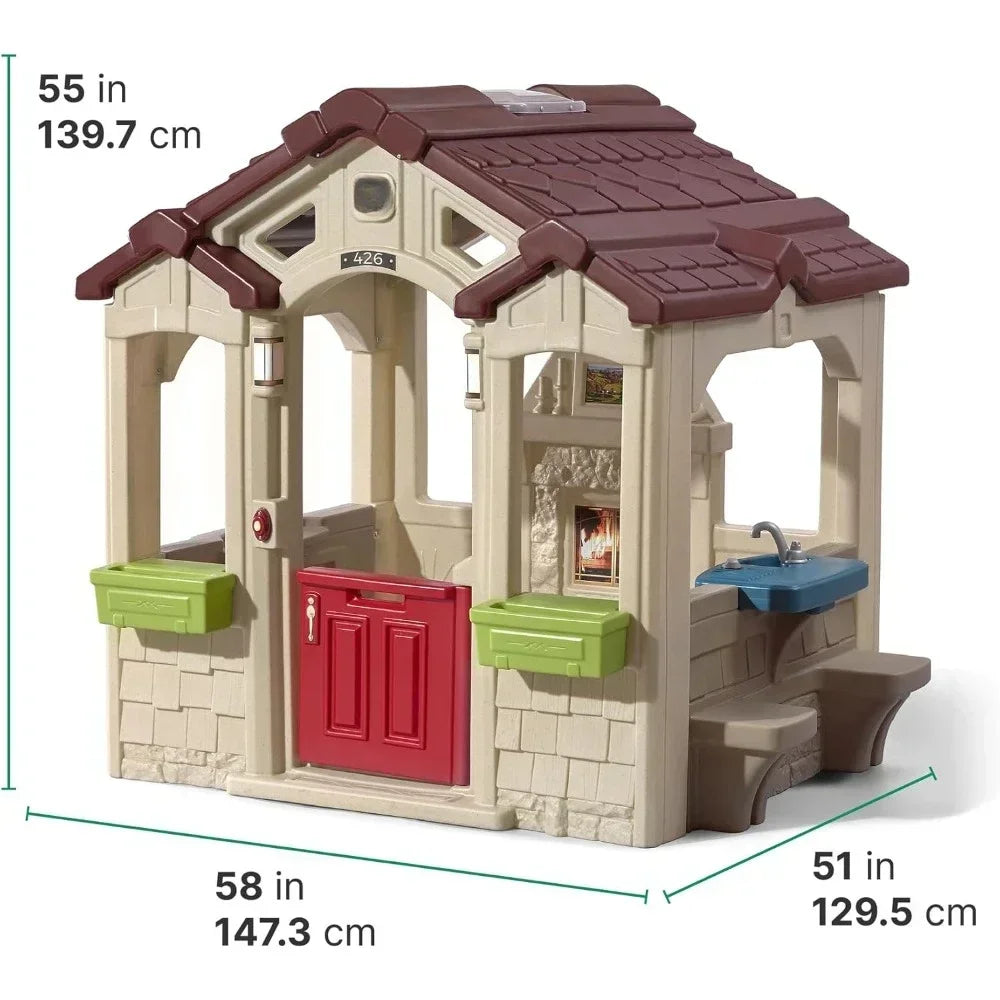 Charming Cottage Kids Playhouse, Indoor and Outdoor Playset, Toddlers 2 yrs+ Easy to Assemble Backyard