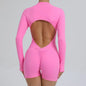 Yoga Zipper Jumpsuits Beauty Long-Sleeved One-Piece Gym Tracksuits