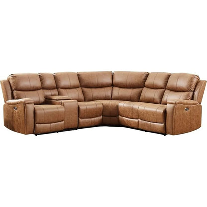 Recliner, Sectional Sofa with Console & Dual Recliner, 6 Seats Recliner Sofa , Sectional Couch