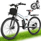 26" Folding Electric Bike for Adults, with 500W Motor,48V 20MPH Removable Battery