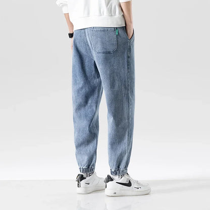Spring Summer Black Blue Baggy Jeans Men Streetwear Denim Joggers Casual Jean Trousers