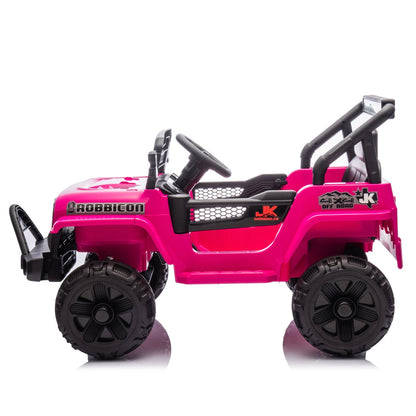 12V Kids Ride On Electric Truck Car W/Parents Control,2WD,Four-wheel suspension,Early education function,Adjustable volume