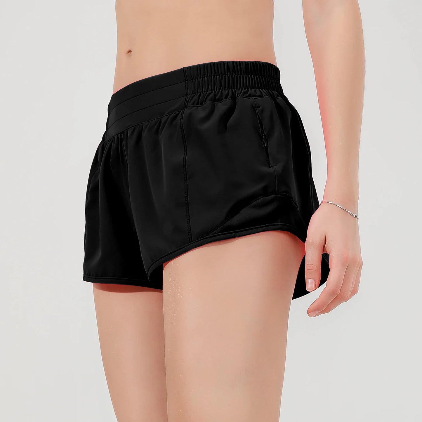 2024 Summer Fitness Sport Running Short with Pocket Reflective Yoga Pant For Women Quick Drying Gym Wear Female Workout Clothing