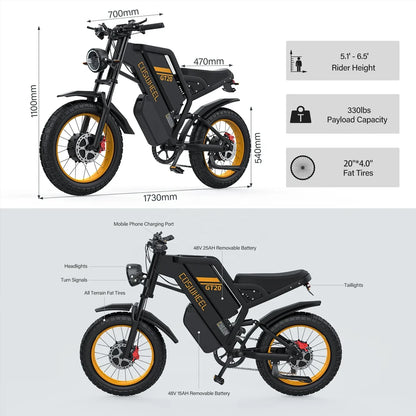 1500/3000W Electric bike 48V 25ah/40AH Mountain bikes Electric Off Road Bike Fat Tires Ebike