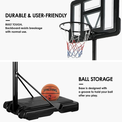 Basketball Hoop with Wheels Height Adjustable 305cm Base Filled with Water and Sand For family fun Outdoor Indoor Use