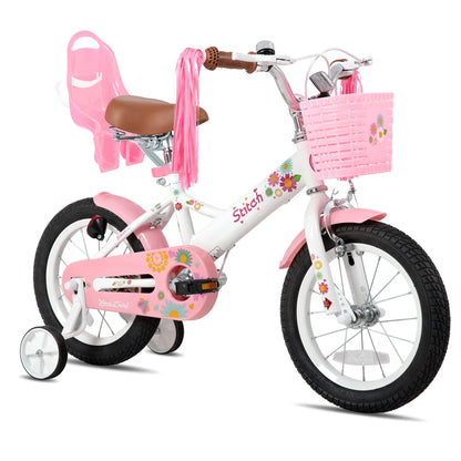 Kids Bike for Ages 2-7 Years kids, 12 14 16 Inch Girls Bikes with Doll Seat & Streamers, Boys Bike with Flag & Plate