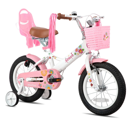 Kids Bike for Ages 2-7 Years kids, 12 14 16 Inch Girls Bikes with Doll Seat & Streamers, Boys Bike with Flag & Plate