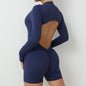 Yoga Zipper Jumpsuits Beauty Long-Sleeved One-Piece Gym Tracksuits