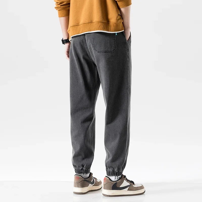 Spring Summer Black Blue Baggy Jeans Men Streetwear Denim Joggers Casual Jean Trousers