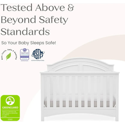 6-in-1 Convertible Crib Greenguard Gold Certified Bianca White for Nursery