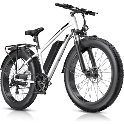 Electric Bike, 1000W Peak E bike, , 26" Fat Tire Electric Bicycle with 48V 13AH Battery, 7 Speed