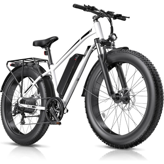 Electric Bike, 1000W Peak E bike, , 26" Fat Tire Electric Bicycle with 48V 13AH Battery, 7 Speed