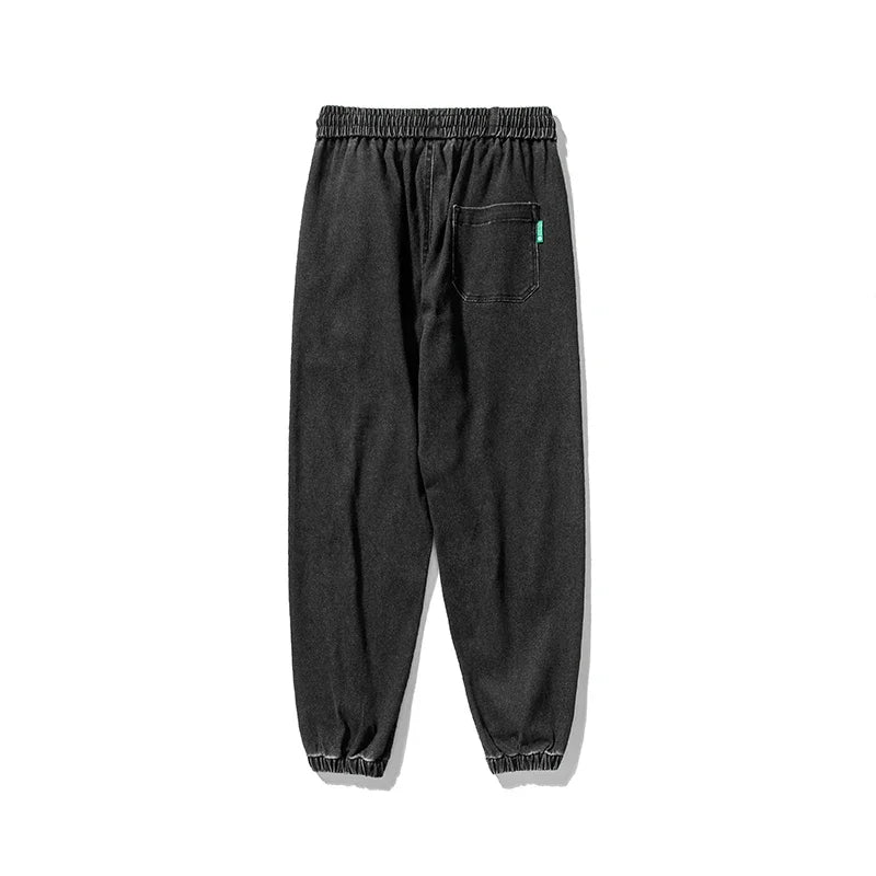 Spring Summer Black Blue Baggy Jeans Men Streetwear Denim Joggers Casual Jean Trousers