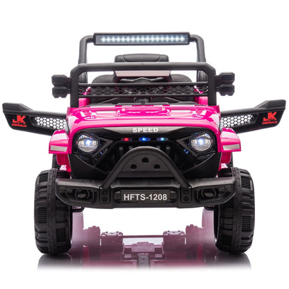 12V Kids Ride On Electric Truck Car W/Parents Control,2WD,Four-wheel suspension,Early education function,Adjustable volume