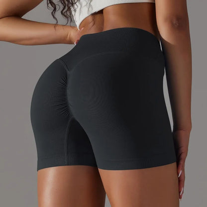 3 Pieces Women Solid Peach Hip Sports Pants Breathable Running Biker Yoga Shorts for Women