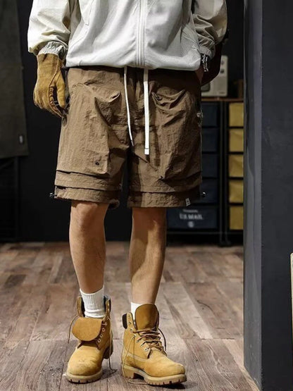 Short Pants for Men Multi Pocket Elastic Waist, Cargo Shorts Comfortable Summer