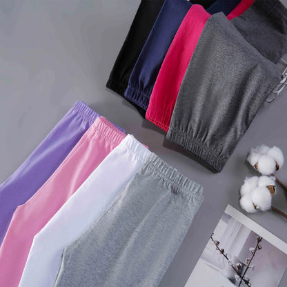 Candy Color Leggings Girls, Calf-Length Cotton Slim pants
