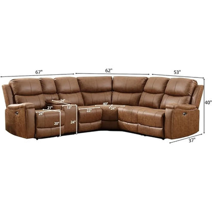 Recliner, Sectional Sofa with Console & Dual Recliner, 6 Seats Recliner Sofa , Sectional Couch