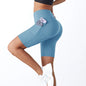 Side Pockets Solid Color Women Yoga Shorts Jogging, Running, Fitness Sportswear High-waist Shorts