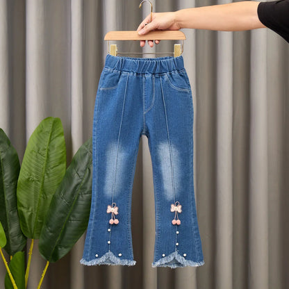 Autumn Kids Baby Girls Cowboy Pants Baby Girls Jeans Casual Girls Jeans