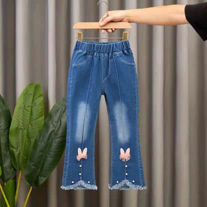 Autumn Kids Baby Girls Cowboy Pants Baby Girls Jeans Casual Girls Jeans