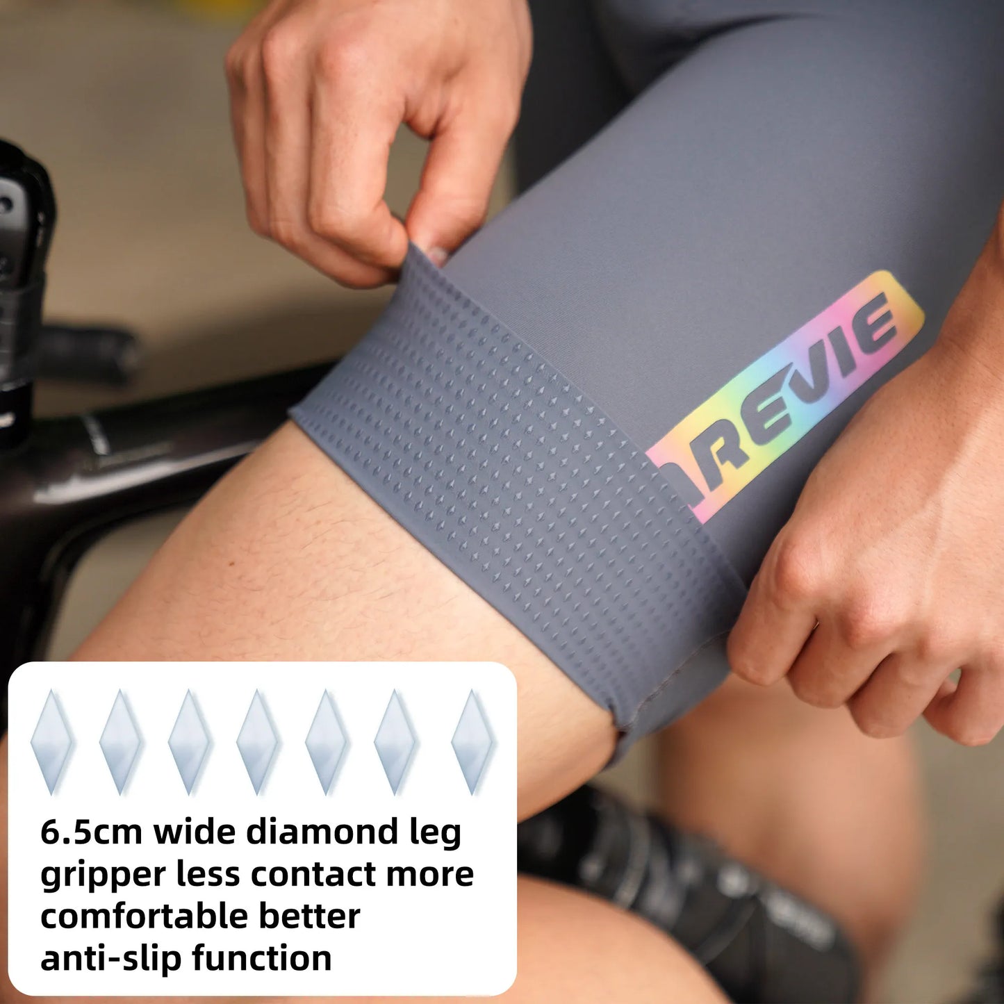 Cycling Bib Shorts Seamless, ELASTIC-INTERFACE Pad Cycling Shorts, Leg Gripper Men's Shorts