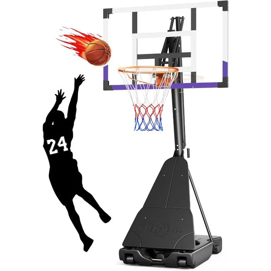 Basketball Hoop 10FT Adjustable Easily, Basketball Goal System for Kids Teens Youth Adults, Portable Hoops