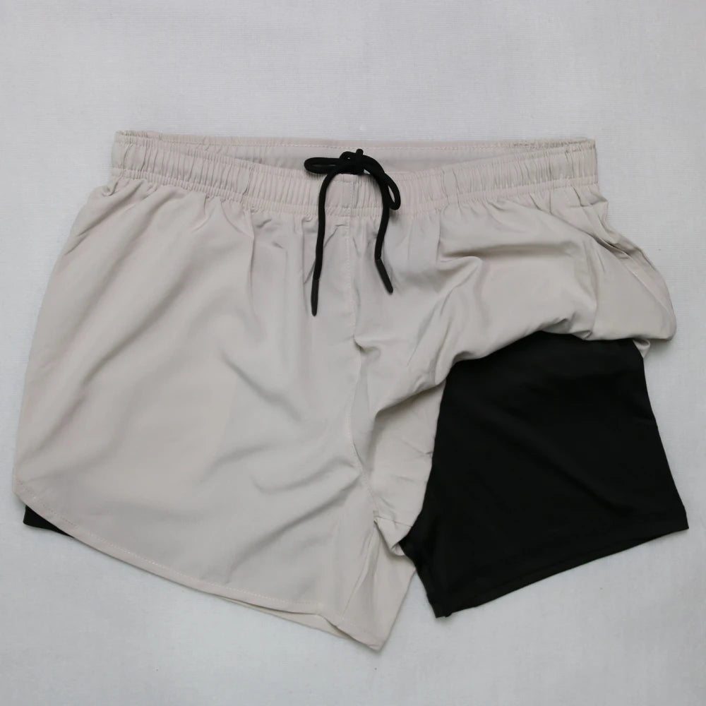 2 in 1 Men's Gym Shorts Fitness Quick Dry Sports Performance running shorts