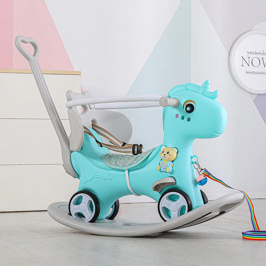 Rocking Horse for Toddlers, Balance Bike Ride On Toys with Push Handle, for Baby Girl or Boy