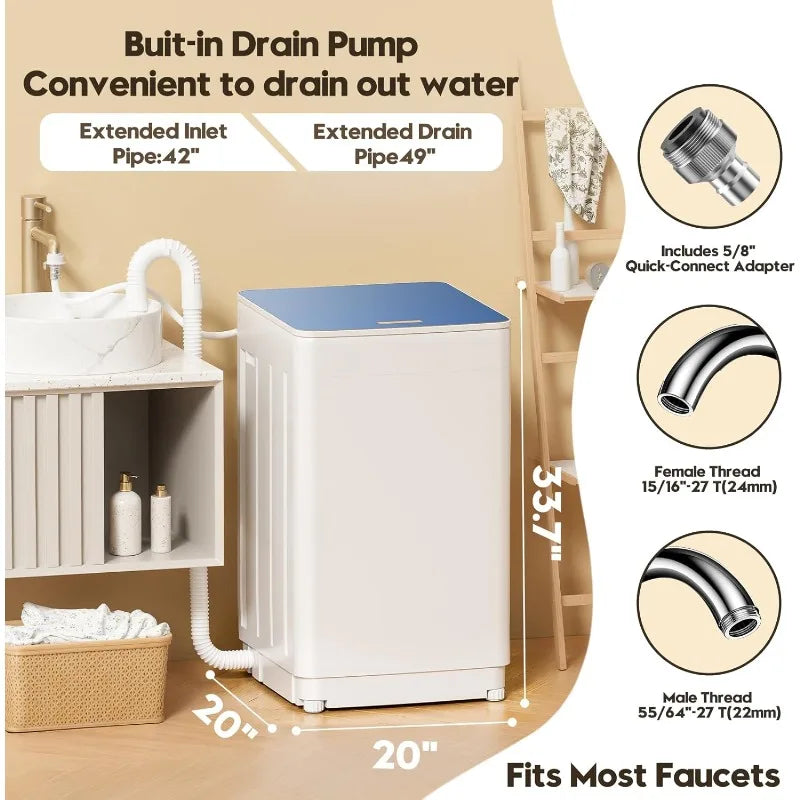Portable Washer and Dryer Combo Set, Fully Automatic Washing Machine,  Portable Dryer, Compact Washer