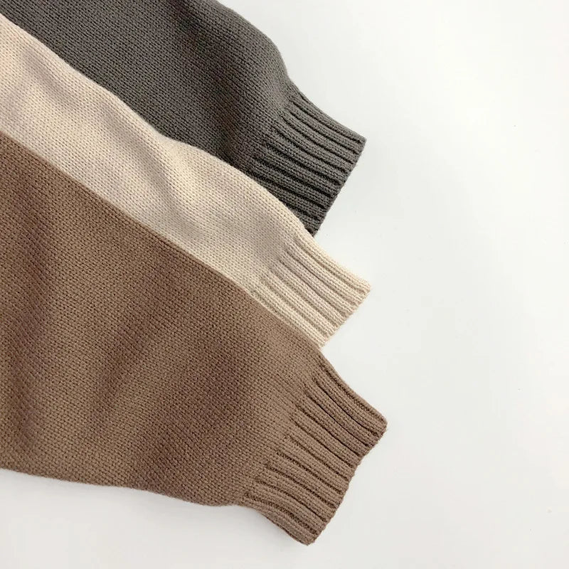 2025 Autumn New Children Long Sleeve Knit Hoodie Baby Boys Casual Sweatshirt Kids Girls Vintage