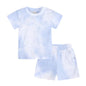 2 Pcs Boys Girls Clothes Summer Tie Dye Kids Baby Outfits