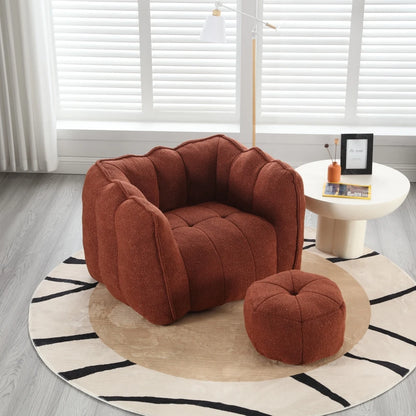 Soft Bean Bag Chair for living room and bedroom, comfortable Square Lazy Sofa with Footstool