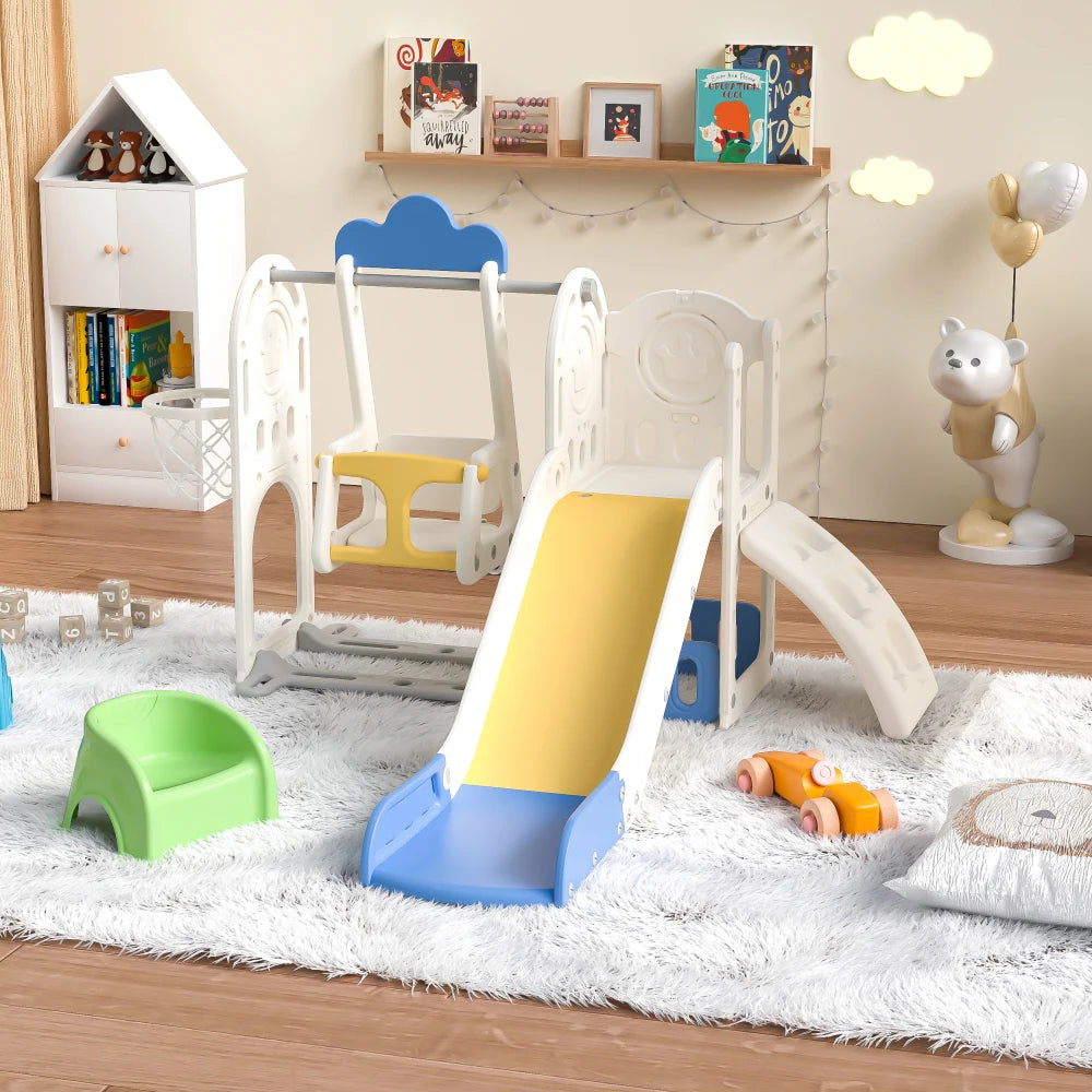 Kids Slide for Toddlers Age 1-4, 11in 1 Baby Slide Outdoor Indoor Playground with Basketball Hoop