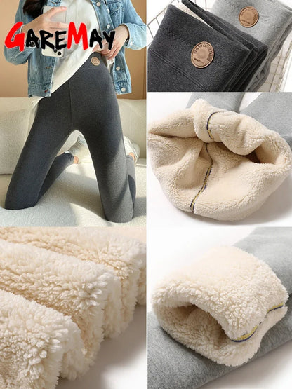 Women's Warm Leggings Soft with Fleece Thermal Pants Gray High Waist Leggings Skinny Thick Velvet Winter Leggings